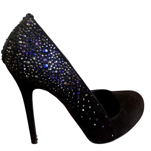 ALEXANDER McQUEEN Swarovski Crystal Encrusted Stiletto Pump Size 39 9 Heels Shoe - Picture 1 of 12